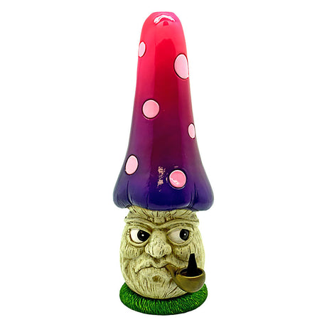 Mushroom Musings Tower Incense Burner, 11" Polyresin, Front View on White Background