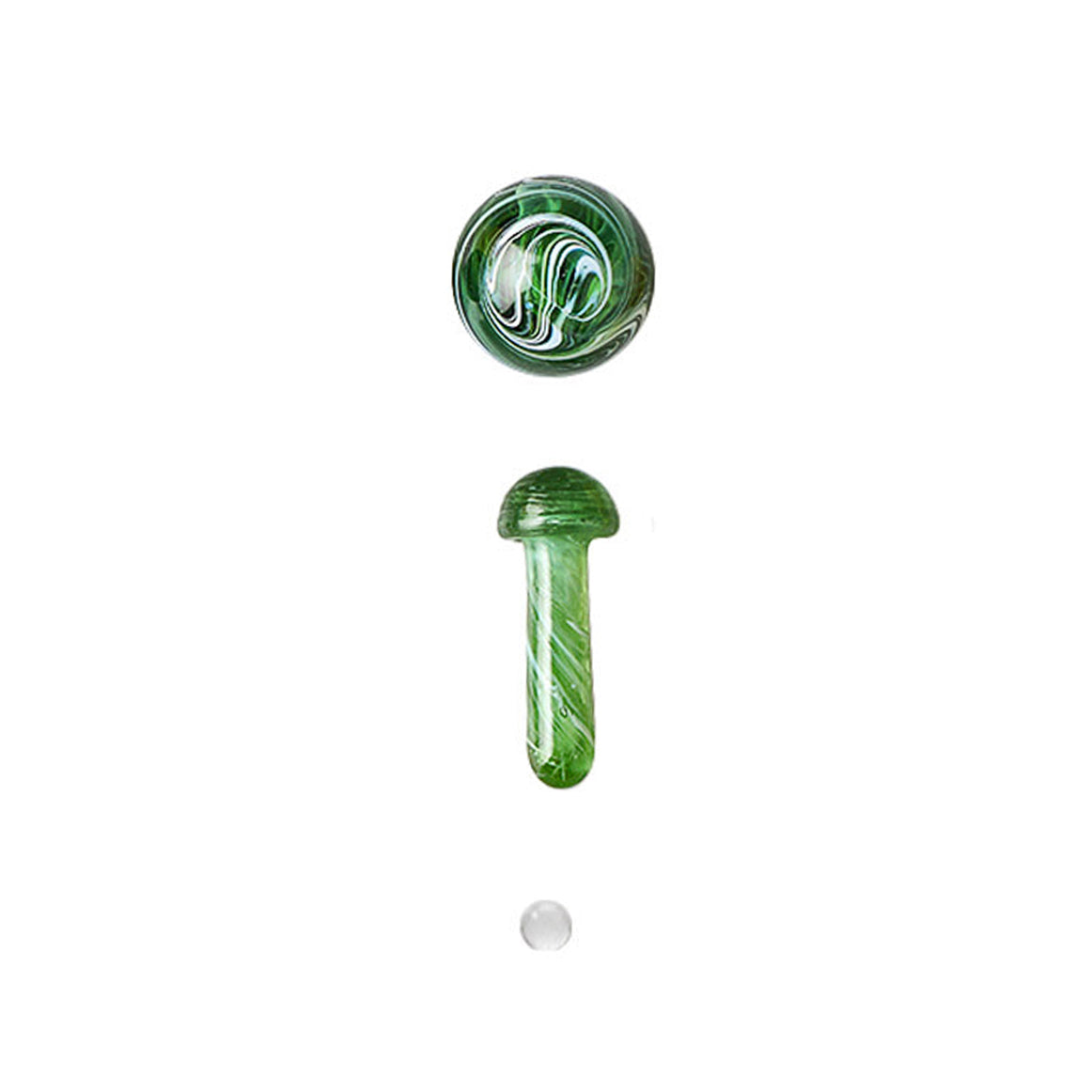 Green Mushroom Pillar Terp Slurper Set from The Stash Shack for Dab Rigs, Top View