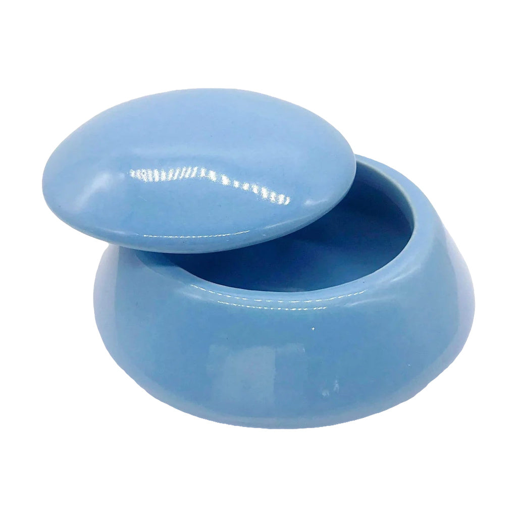 My Bud Vase Dome Stash Cache in Blue, Ceramic Stash Jar, Front View on White Background