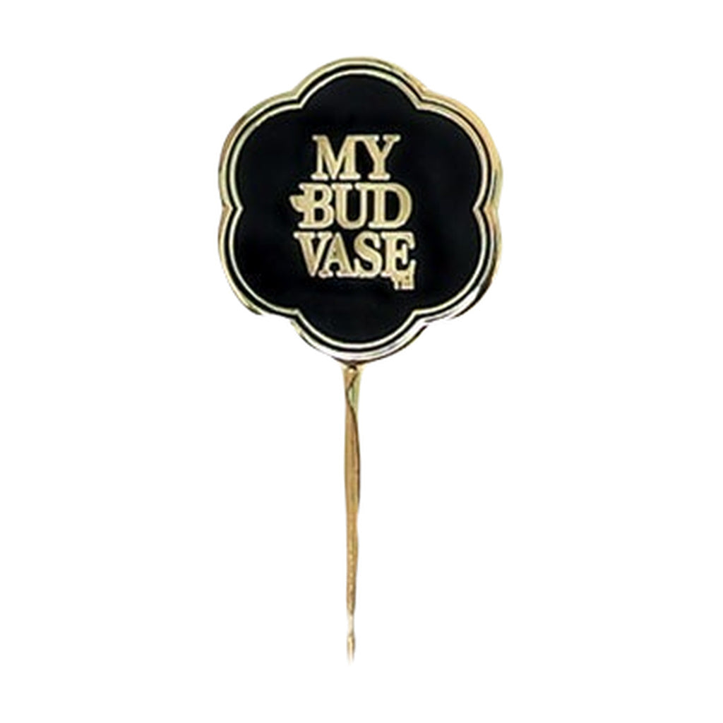 My Bud Vase Joint Clip & Poker in Black and Gold, 8.5" length, perfect for rolling - Front View