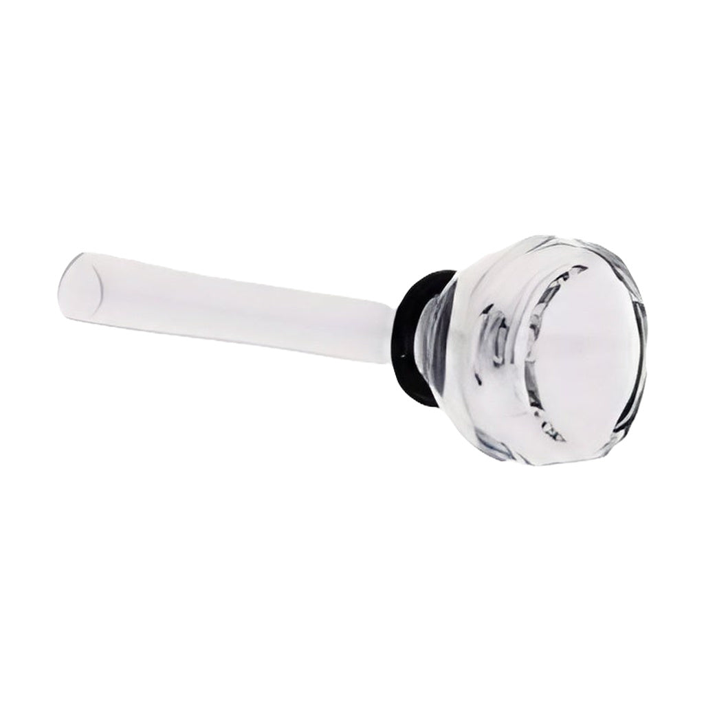 My Bud Vase Small Bubble Bowl with black o-ring, made of Borosilicate Glass, side view on white background