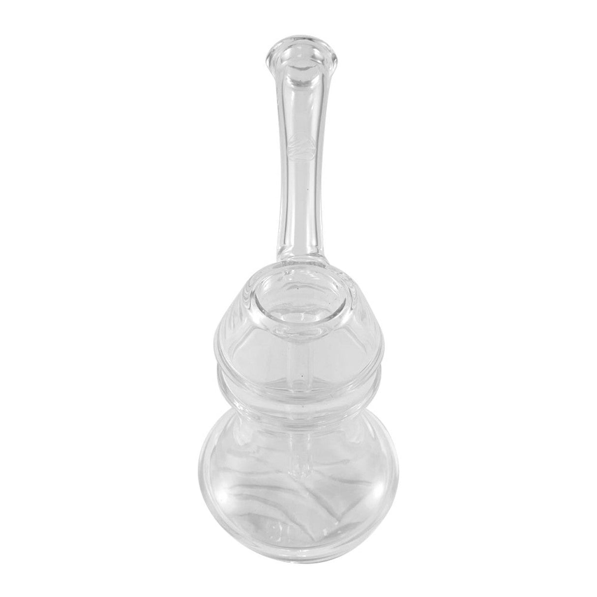 Nami Glass 7" Hand Bubbler with Clear Bubble Design, Front View on White Background