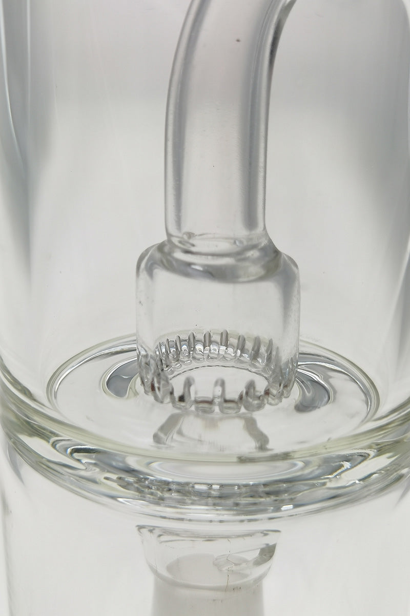 Close-up of 8" Hydratube with Super Slit Showerhead Froth Diffuser for vaporizers, made by Thick Ass Glass.