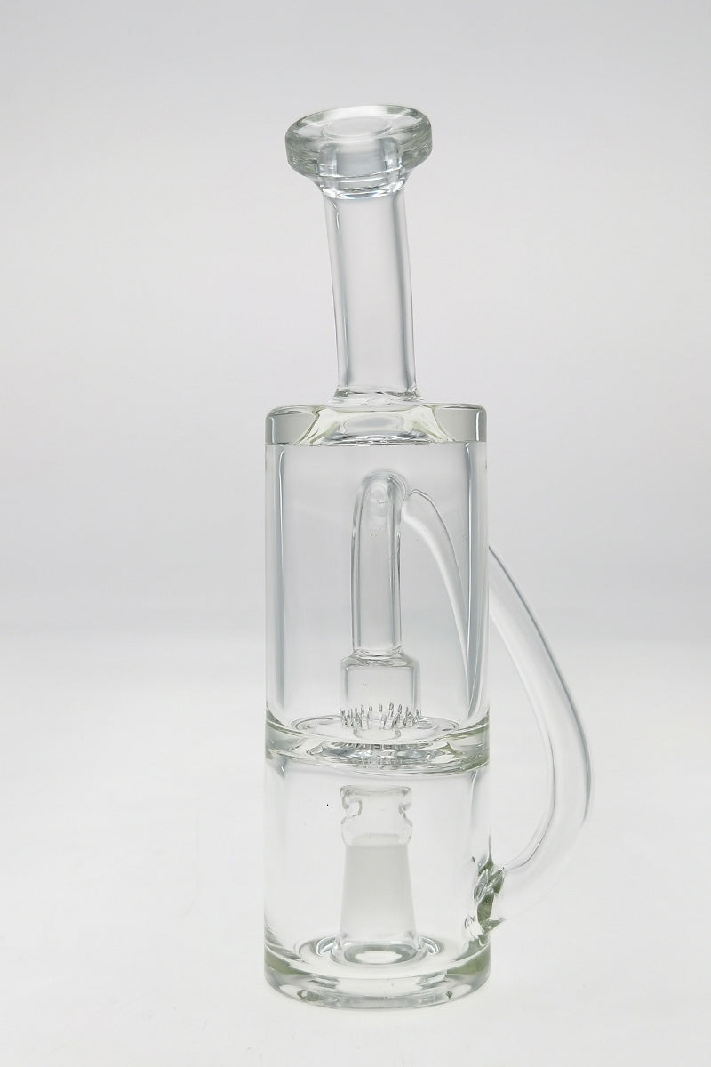 Thick Ass Glass 8" Hydratube with Showerhead Froth Diffuser for Vapes, Clear, Side View