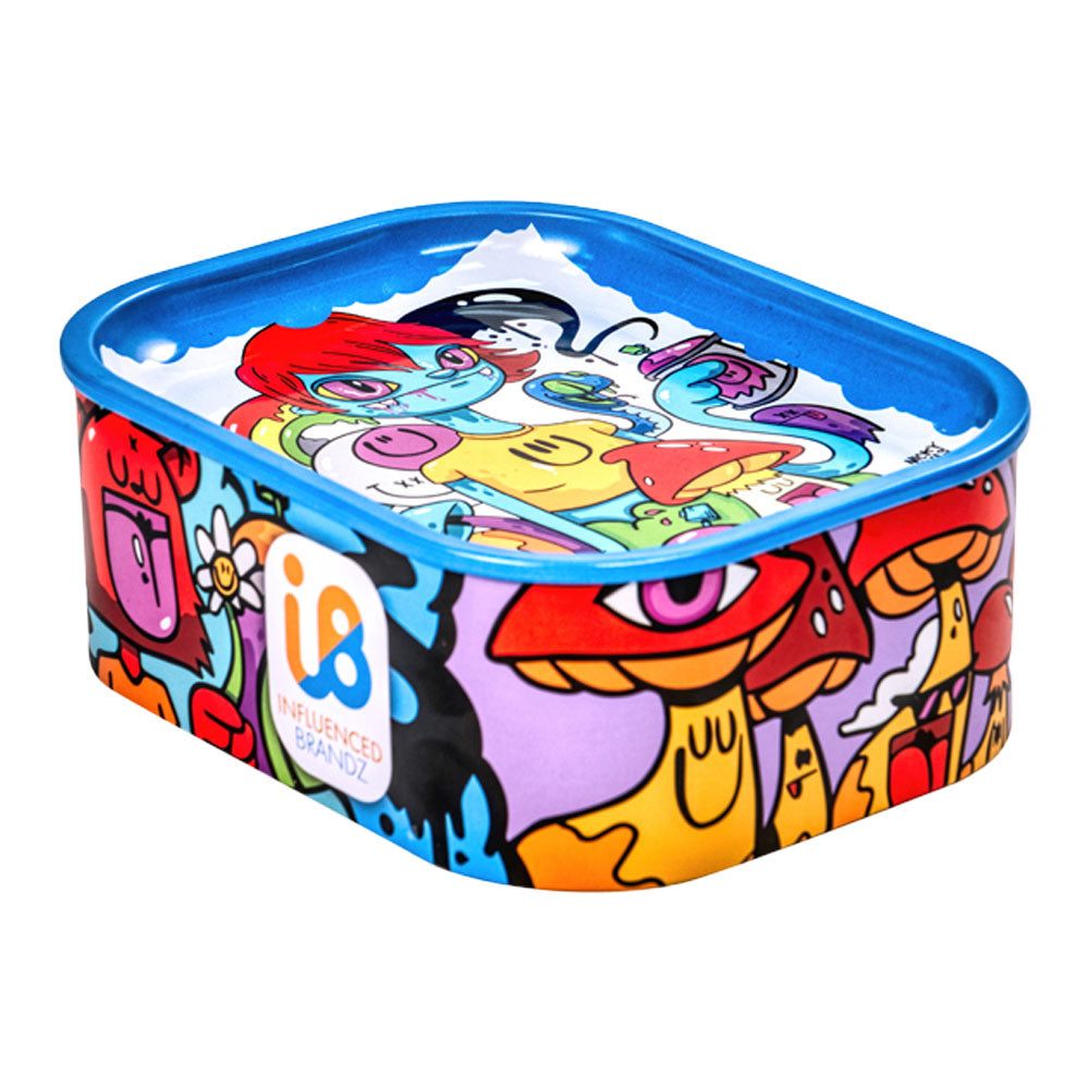 Nicky Davis Steamroller Pipe in Colorful Travel Tin - Durable Borosilicate Glass Design