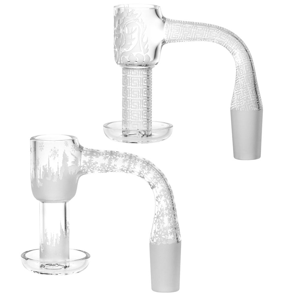 No Weld Quartz Terp Slurper Etched Banger for Dab Rigs, 45 and 90 Degree Angles