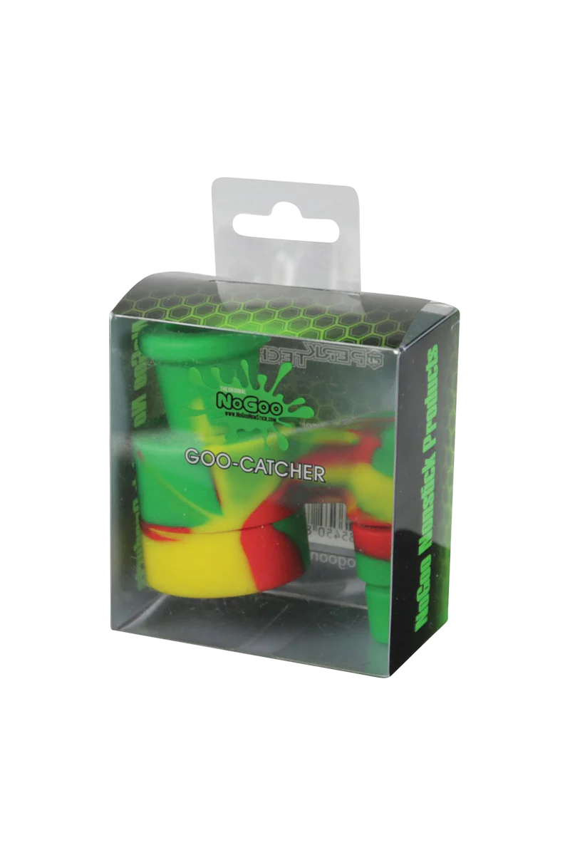NoGoo Goo-Catcher Silicone Reclaimer in assorted colors, packaged front view.