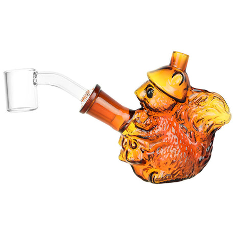 Nuts For Dabs Squirrel Mini Dab Rig, 3.5" with 14mm Quartz Banger, Clear Borosilicate Glass