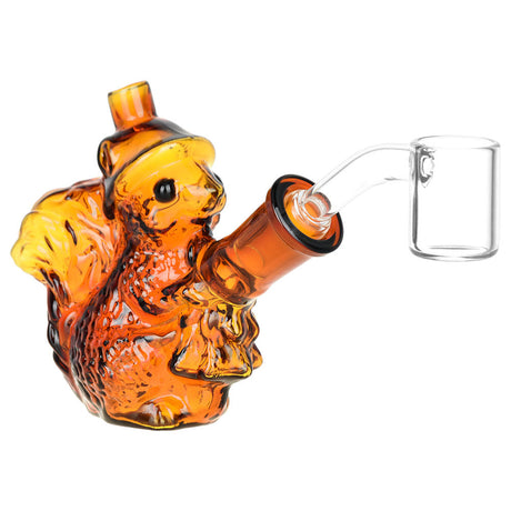 Nuts For Dabs Squirrel Mini Dab Rig - 3.5" with Quartz Banger - Clear Borosilicate Glass