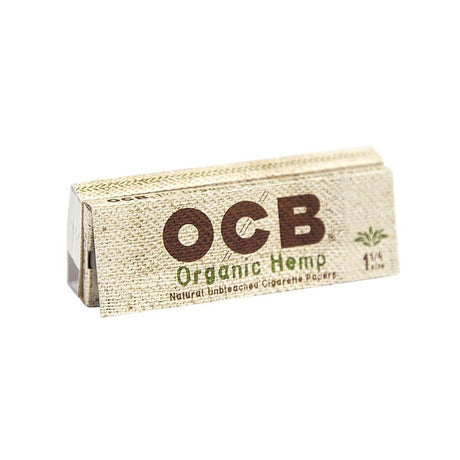 OCB Organic Hemp Rolling Papers & Tips pack, front view on white background