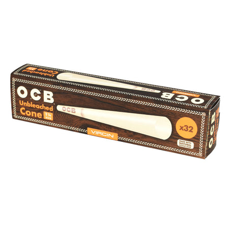 OCB Virgin Unbleached Cones 1 1/4" Hemp Rolling Papers, 32-Pack Front View