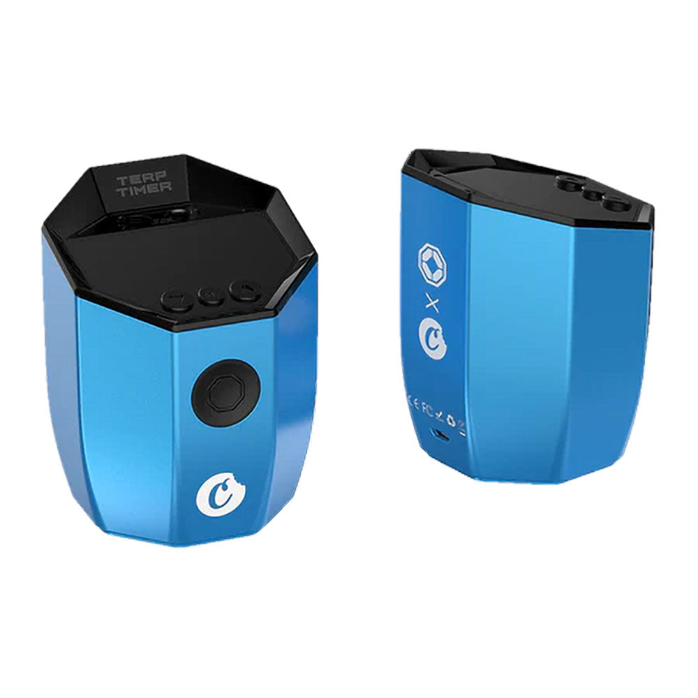 Octave Terp Timer in blue, 900mAh - Dual angle view showcasing LED display and buttons