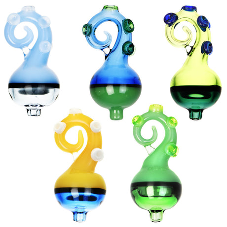 Assorted Octopus Tentacle Bubble Carb Caps made from Borosilicate Glass, 25mm diameter