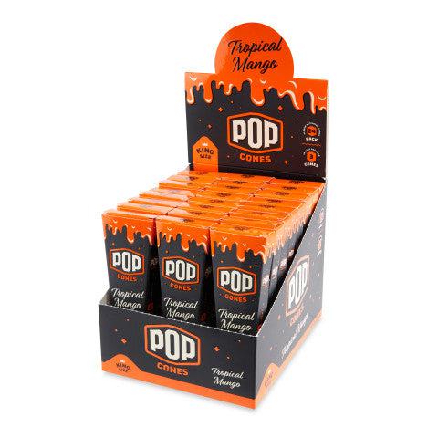 Pop Cones King Size Unbleached 3pk Cones - 24ct Display