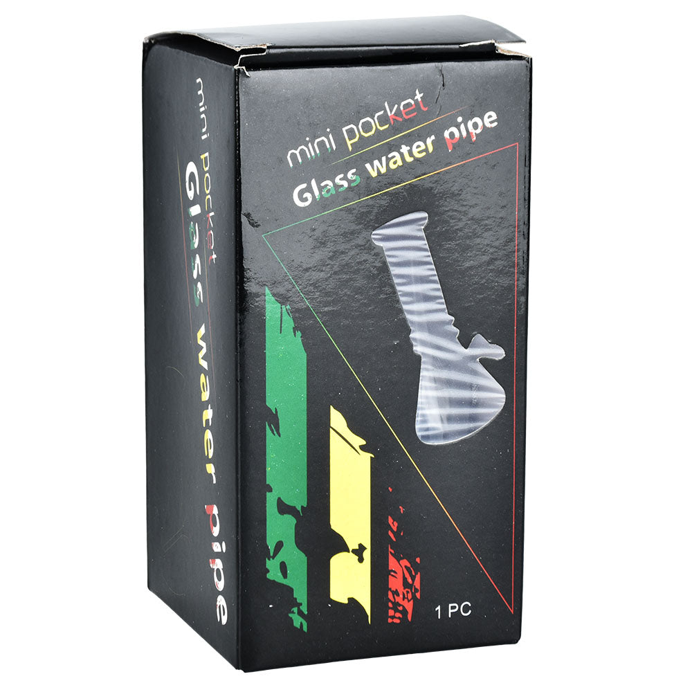 Bell Ombre Glass Mini Water Pipe packaging, 5.75" borosilicate glass bong, front view