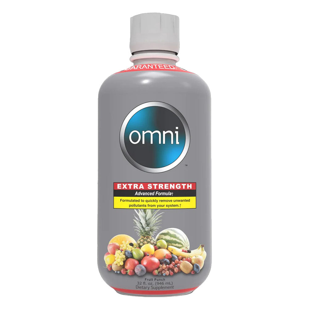 Omni Liquid Detox Drink 32oz bottle with Fruit Punch flavor for cleanse and detox