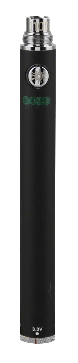 Ooze Adjustable Twist 1100mAh Battery in Black - Front View, 510 Thread for Vaporizers
