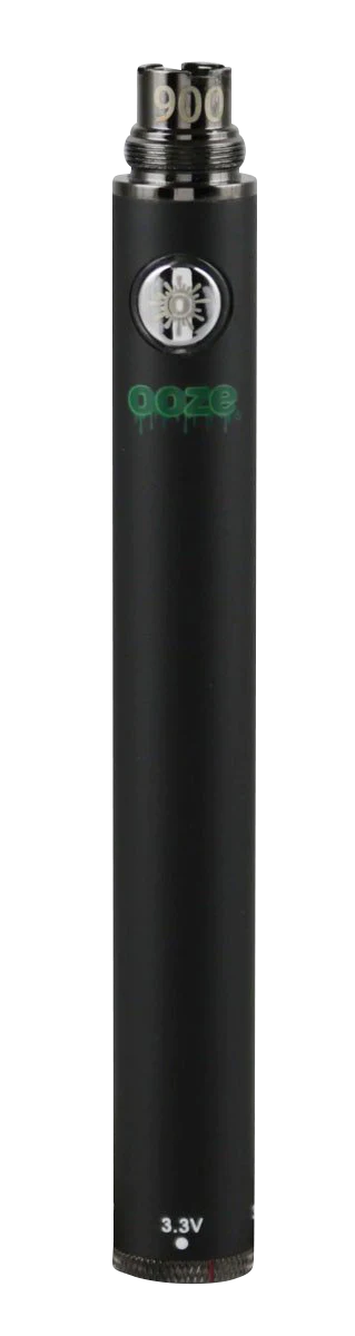 Ooze Adjustable Twist Battery in Black, front view, for vaporizers, 5 pack set