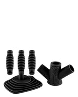 Ooze Banger Hanger Silicone Stand in Black, versatile storage for 14mm and 18mm bangers