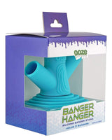 Ooze Banger Hanger Silicone Stand in Teal, holds 3 bangers, displayed in packaging