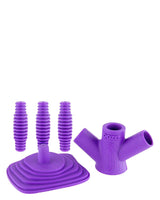 Ooze Banger Hanger Silicone Banger Stand in Purple, Durable with Multi-Size Fittings