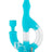 Ooze Echo 4-in-1 Silicone Bong in Aqua Teal, 9" with Slitted Percolator, Front View