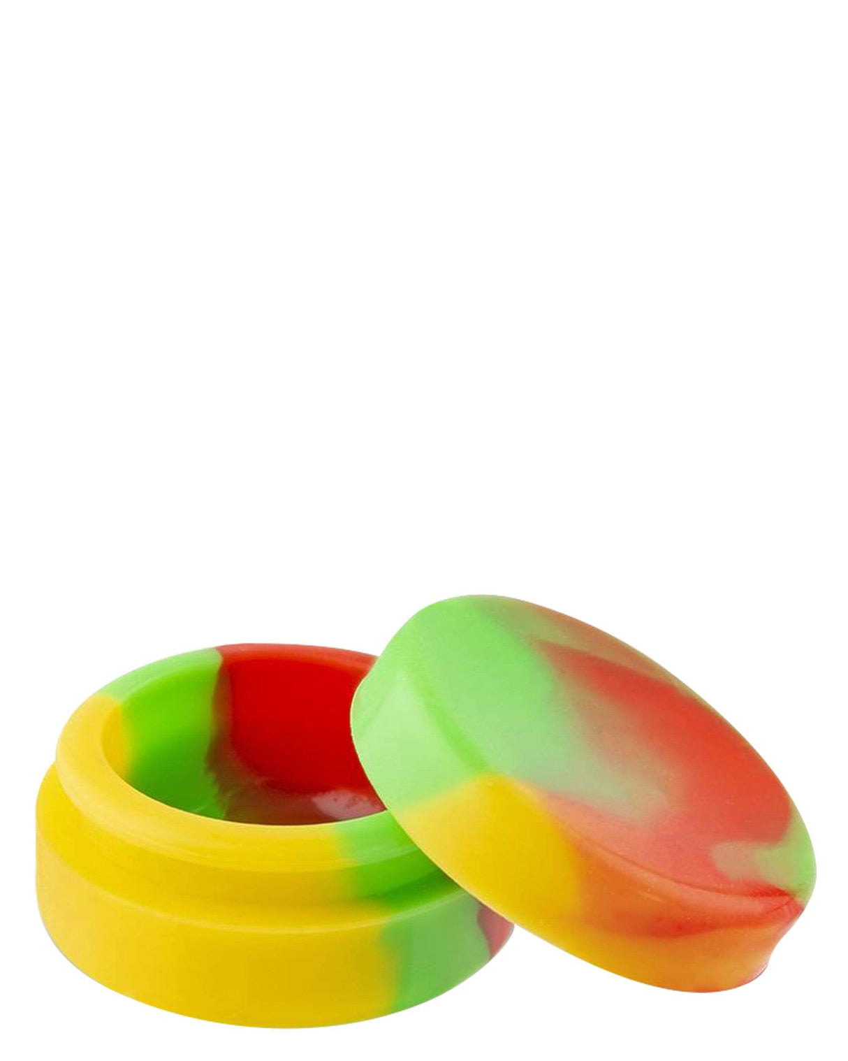 Ooze Echo Silicone Bong Accessory - Multicolor Silicone Stash Jar Open View