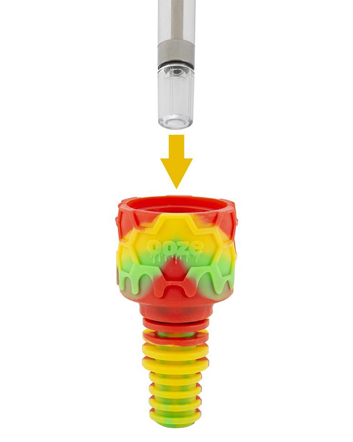 Ooze Echo 4-in-1 Silicone Bong Bowl in Multicolor, 14mm Joint - Front View