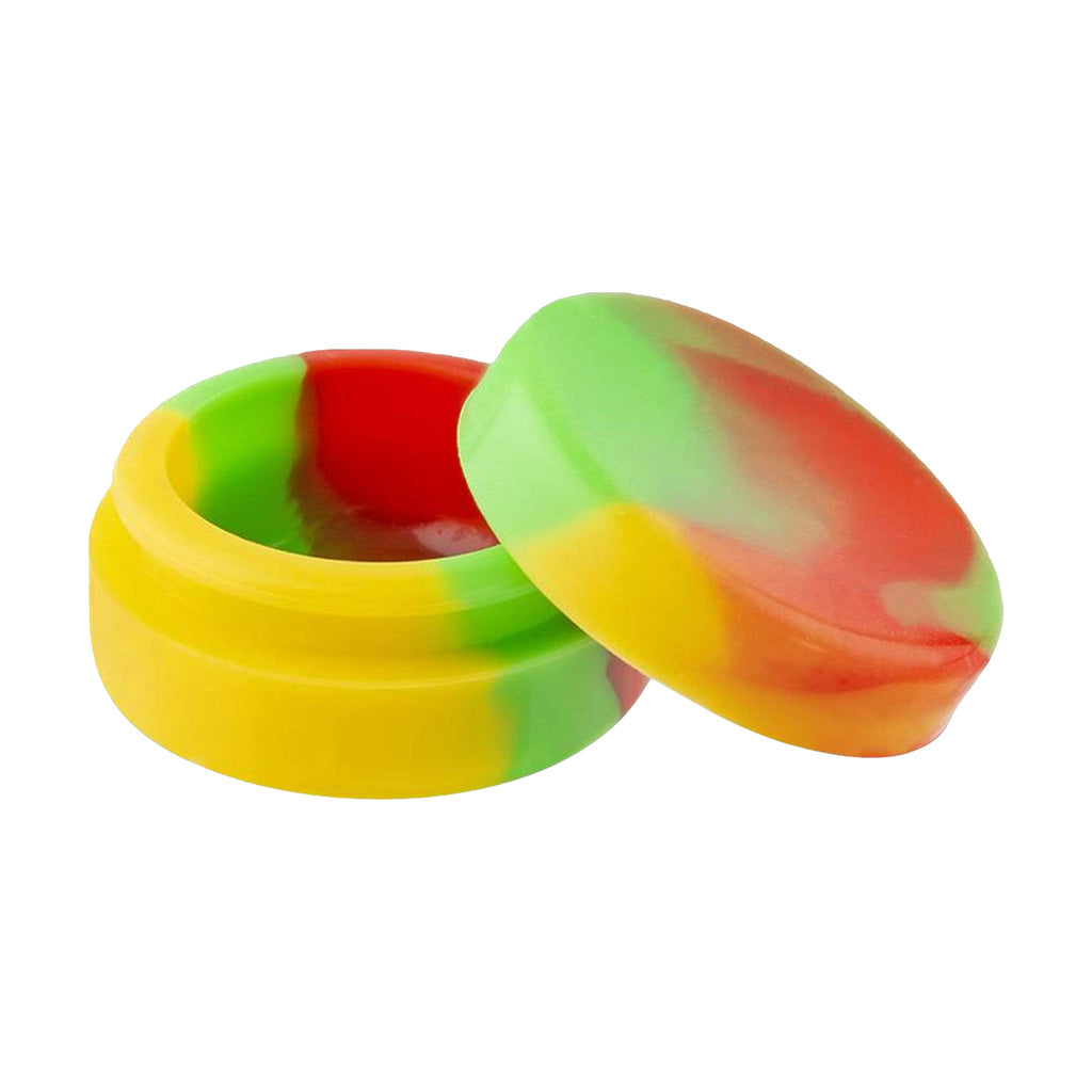 Ooze - Ozone Silicone Bong in Teal, Red & Yellow, Front View on White Background