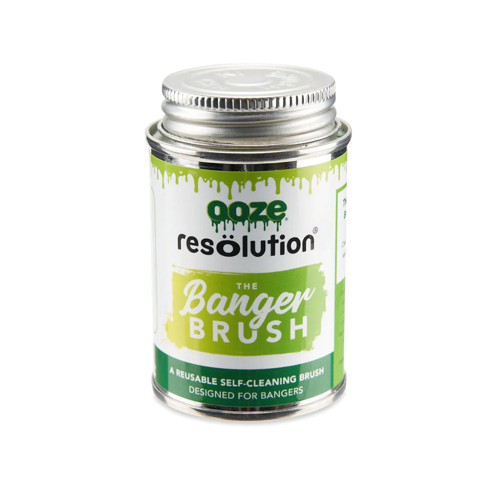 Ooze Resolution Banger Brush 10pc display, front view on white background, for cleaning dab rigs