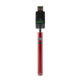 Ooze Slim Twist Battery in Red with USB Charger, 510 Thread, Front View