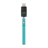Ooze Slim Twist Vaporizer Battery with USB Charger in Aqua, 510 Thread, Front View
