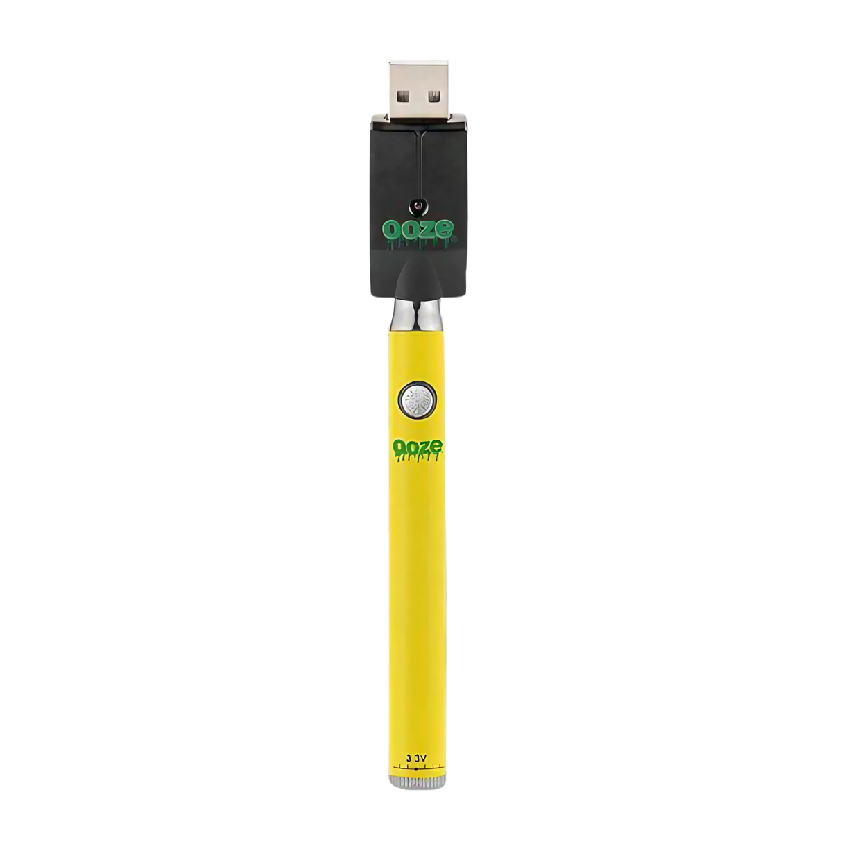 Ooze Slim Twist Battery with USB Charger, 510 Thread, Front View on White Background