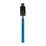Ooze Slim Twist Battery in Blue with USB Charger, 510 Thread for Vaporizers - Front View