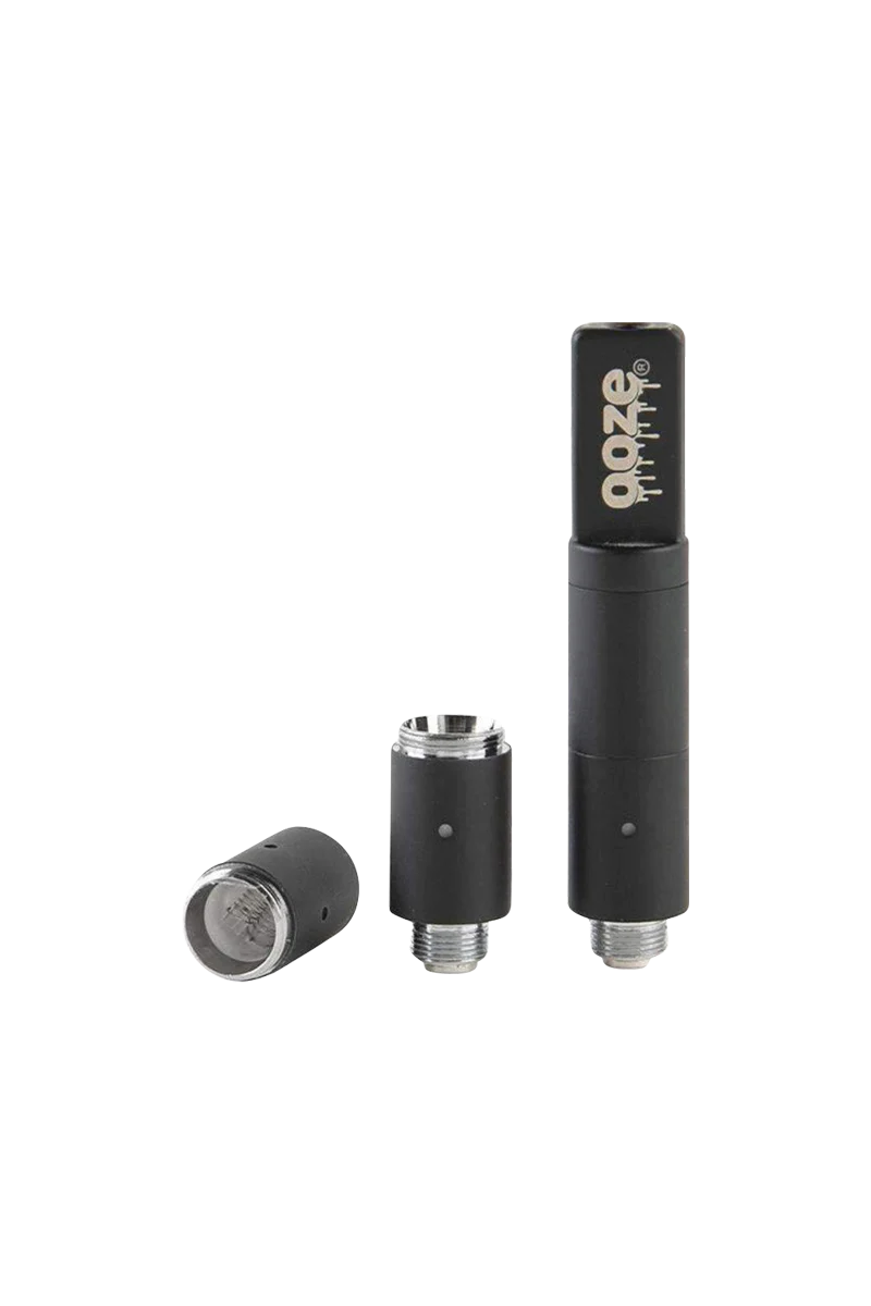 Ooze Slim Twist Pro Wax Atomizer Tank in Black - Quartz glass on glass joint for concentrates