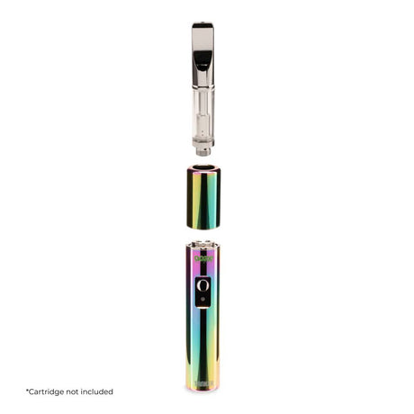Ooze Tanker Thermal Chamber VV 510 Battery with rainbow finish, front and top views