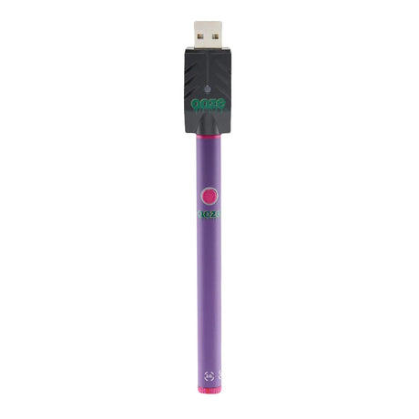 Ooze Twist Slim 510 Battery in Purple with USB Charger, 320mAh, front view on white background