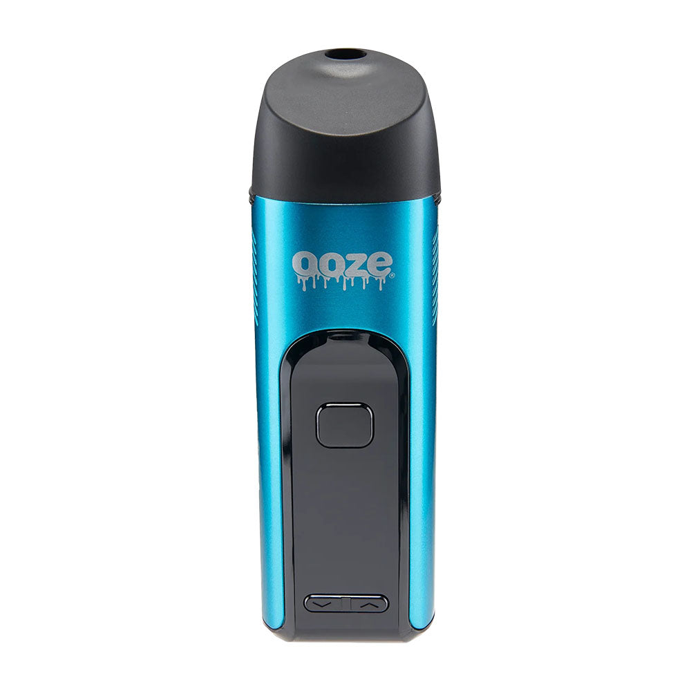 Ooze Verge Dry Herb Vaporizer in Blue - Front View with 2500mAh Battery