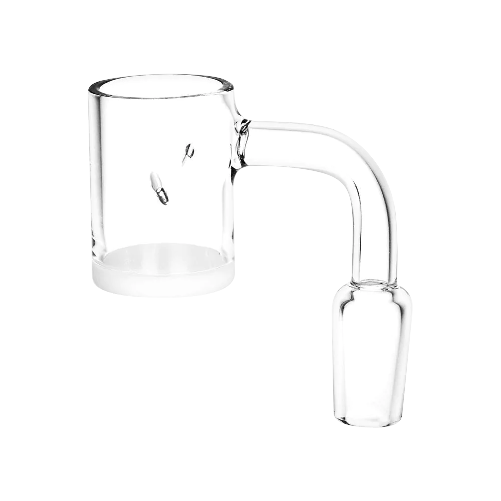 Quartz Opaque Bottom Banger with Airflow Slits, 90 Degree Joint Angle, Side View