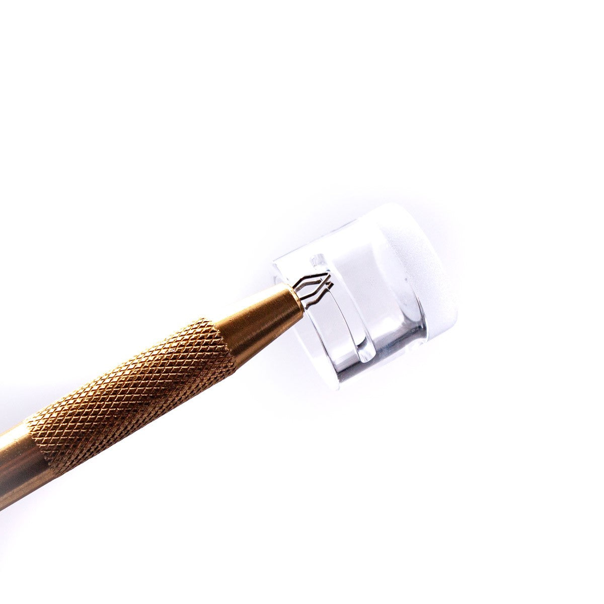 The Stash Shack 19mm Opaque Bottom Quartz Insert for Bangers - Angled Close-up