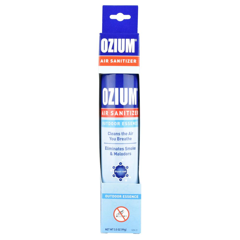 Ozium Air Sanitizer in Outdoor Essence, 3.5 oz compact size for easy travel and odor elimination