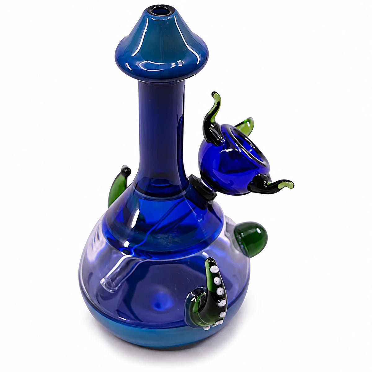 8" Mushroom Art Glass Bubbler