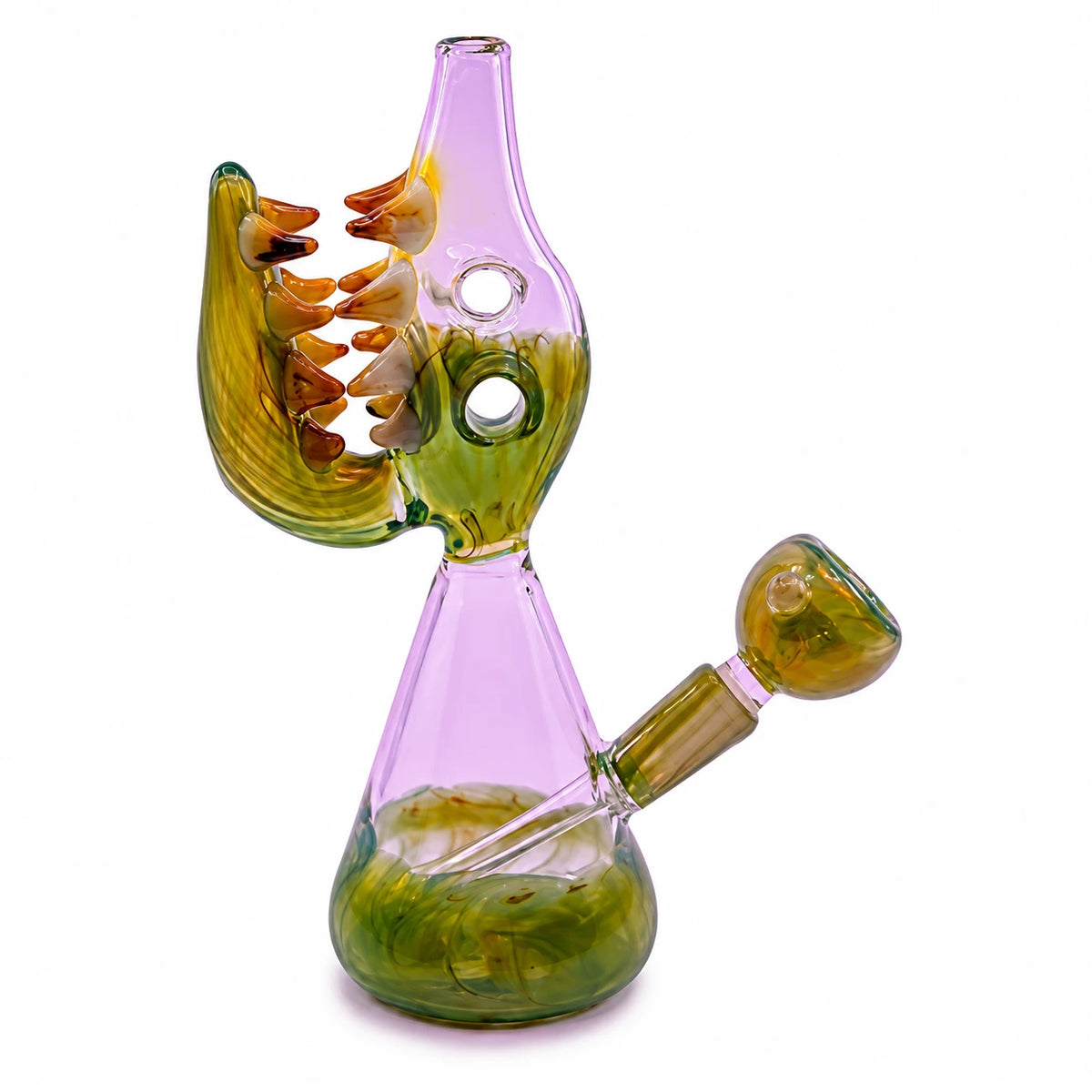 8" Little Dino Glass Bubbler