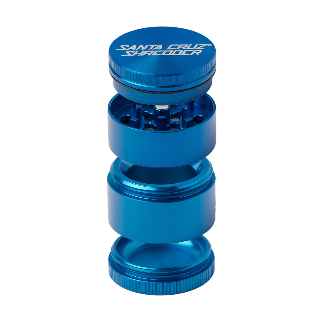 Santa Cruz Shredder Medium 4-Piece Grinder in Blue, Portable Aluminum Herb Grinder