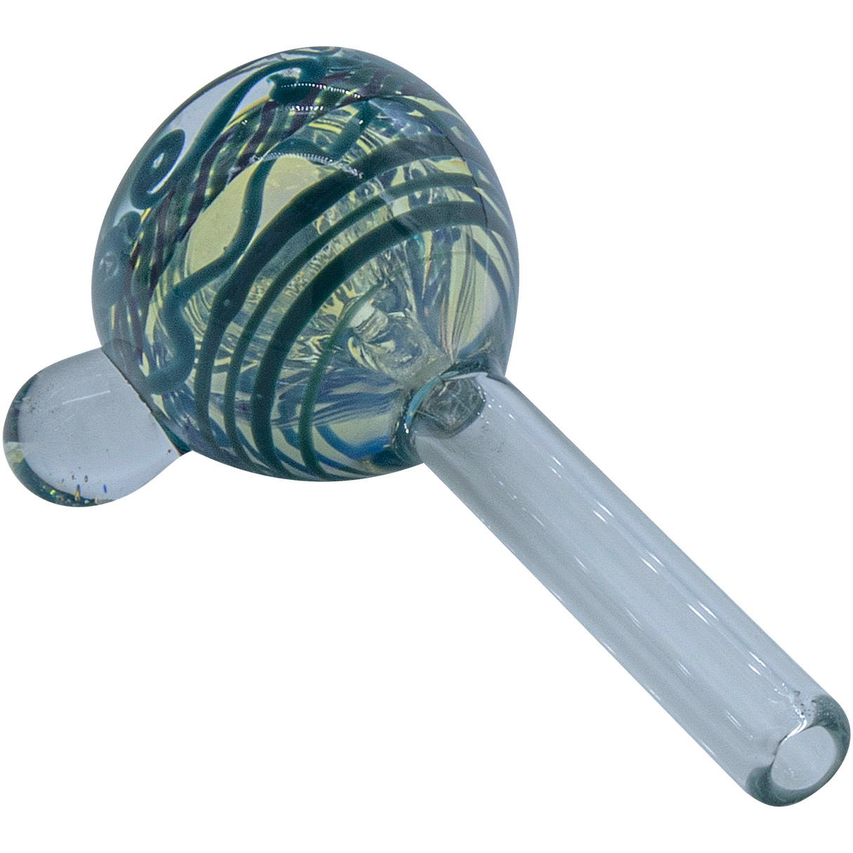 LA Pipes Painted Warrior Pull-Stem Slide Bowl for Bongs with Grommet Joint, Side View