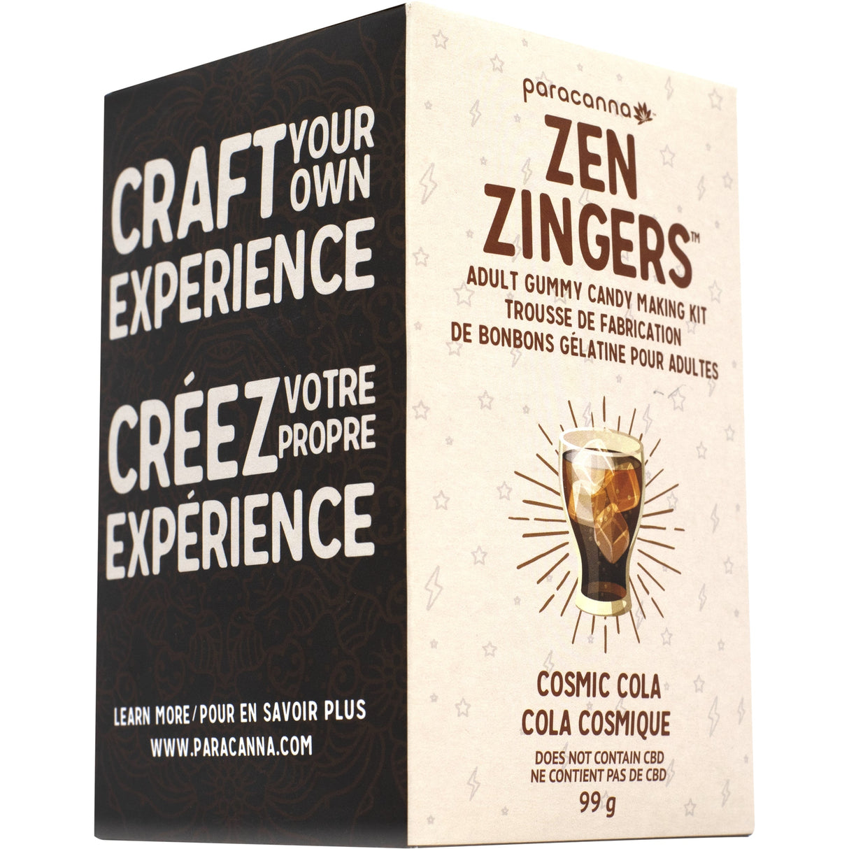 Paracanna Zen Zingers DIY Gummy Candy Kit in Cosmic Cola flavor, front view on white background