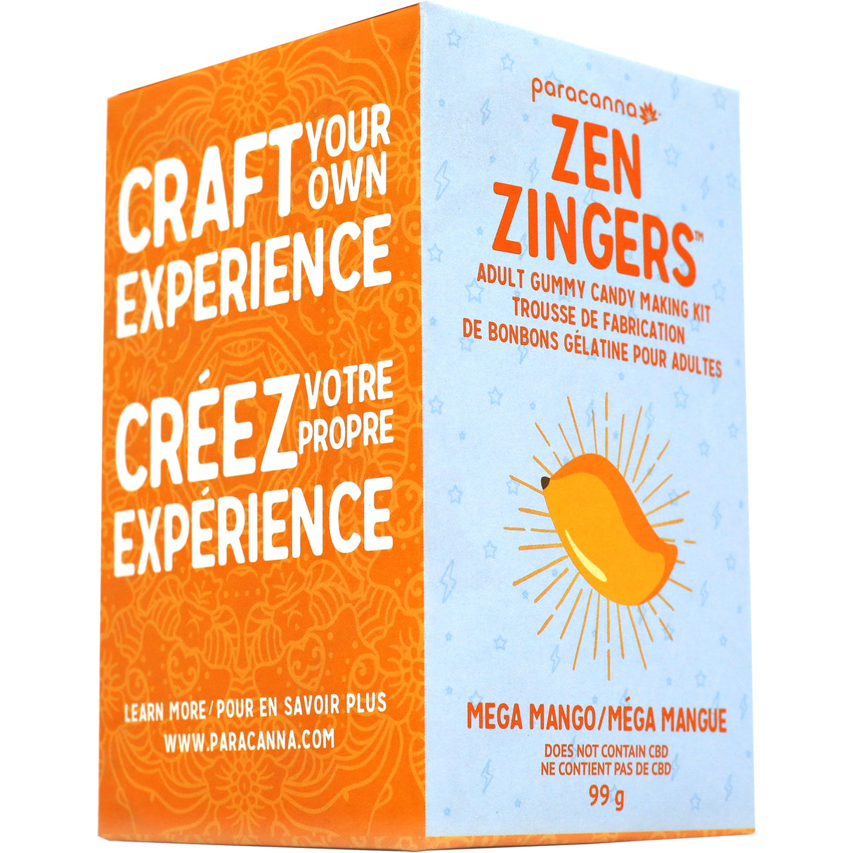 Paracanna Zen Zingers DIY Gummy Kit in Mega Mango Flavor - Front View