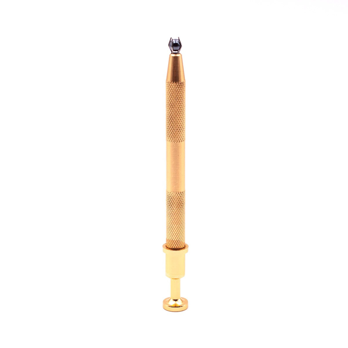 The Stash Shack Gold Pearl Grabber Tool for Concentrates, Front View on Seamless White Background