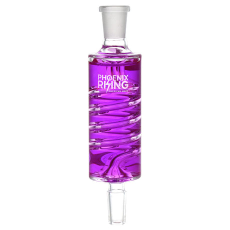 Phoenix Rising Glycerin Hit Chiller in purple, front view, for cool, smooth hits, 7" borosilicate glass
