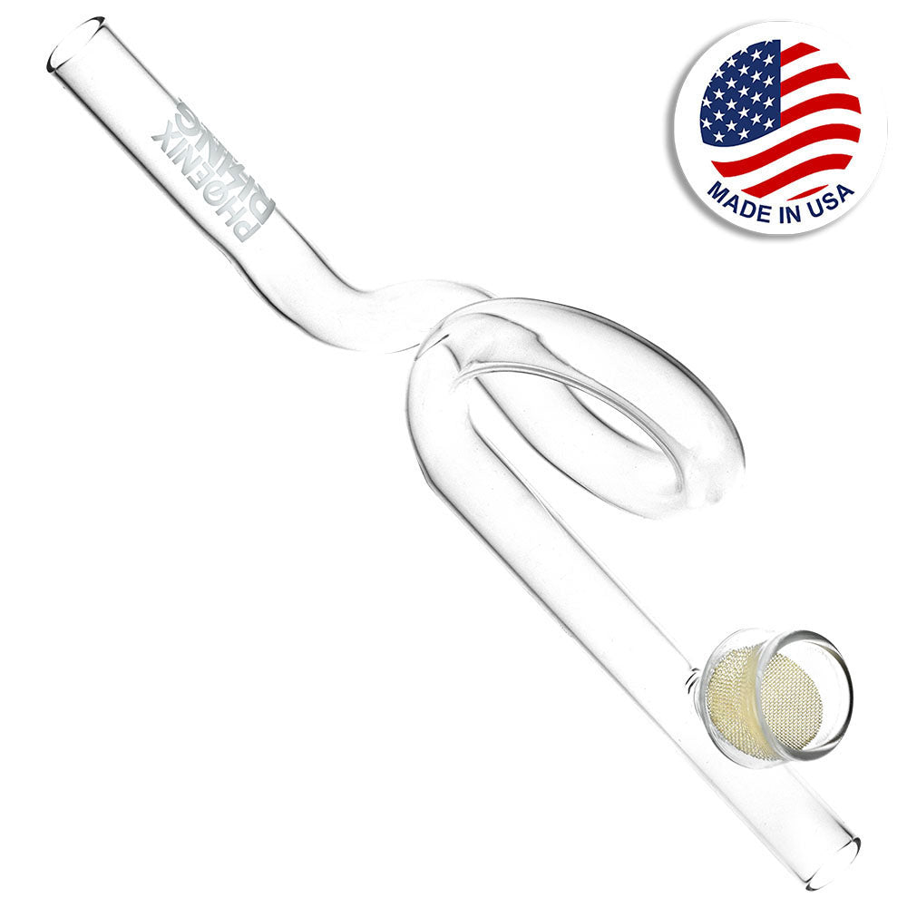 Phoenix Rising Power Loop Hand Pipe with Clear Glass and Unique Loop Design